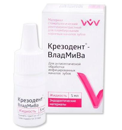Крезодент жидкость для антисептической обработки каналов (5 мл) Владмива