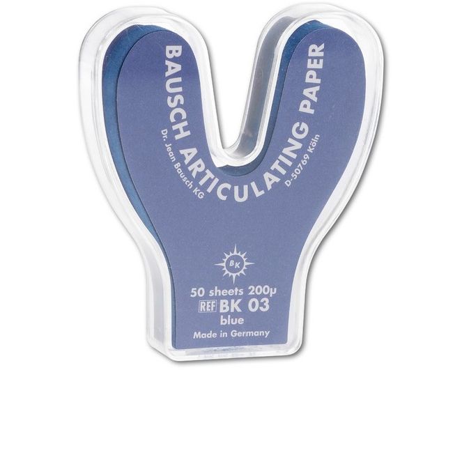 BK03 Артикуляционная бумага (копирка) 200мкм подкова синяя (50 шт) Bausch