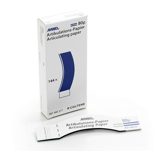 Артикуляционная бумага HANEL 80 мкм С-образная синяя (144шт) Coltene