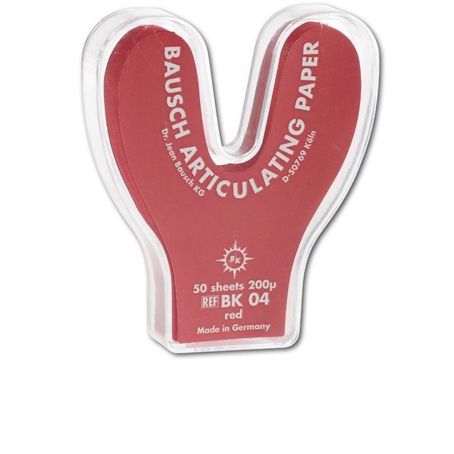 BK04 Артикуляционная бумага (копирка) 200мкм подкова красная (50 шт) Bausch