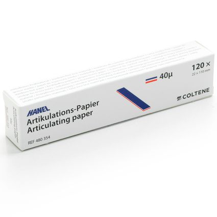 Артикуляционная бумага HANEL 40 мкм полоски синие (120шт) Coltene
