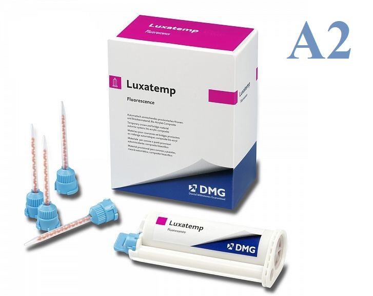 Luxatemp Fluorescence цвет A2 (76г+15 насадок 10:1) DMG
