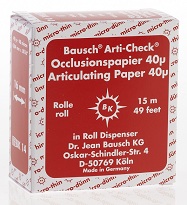  ВК14 Артикуляционная бумага (копирка) 40мкм красная (рулон 16мм*15м) Bausch