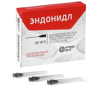 Иглы эндодонтические ЭНДОНИДЛ  0,4*35мм со срезом типа Monojet (20 шт) Омега-дент