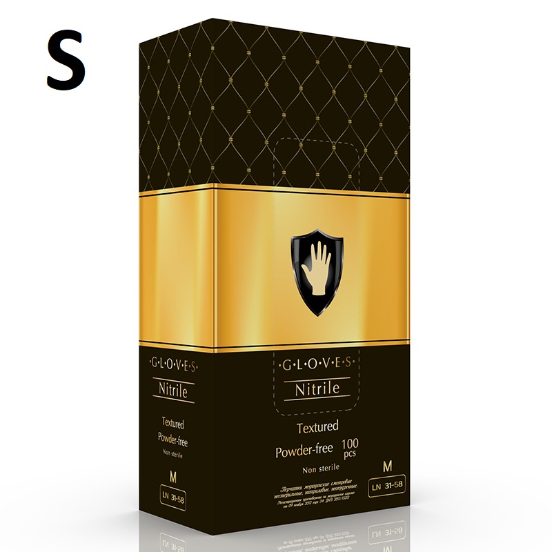 Перчатки нитриловые Safe&Care черные размер S (6-7) 50 пар LN31-58