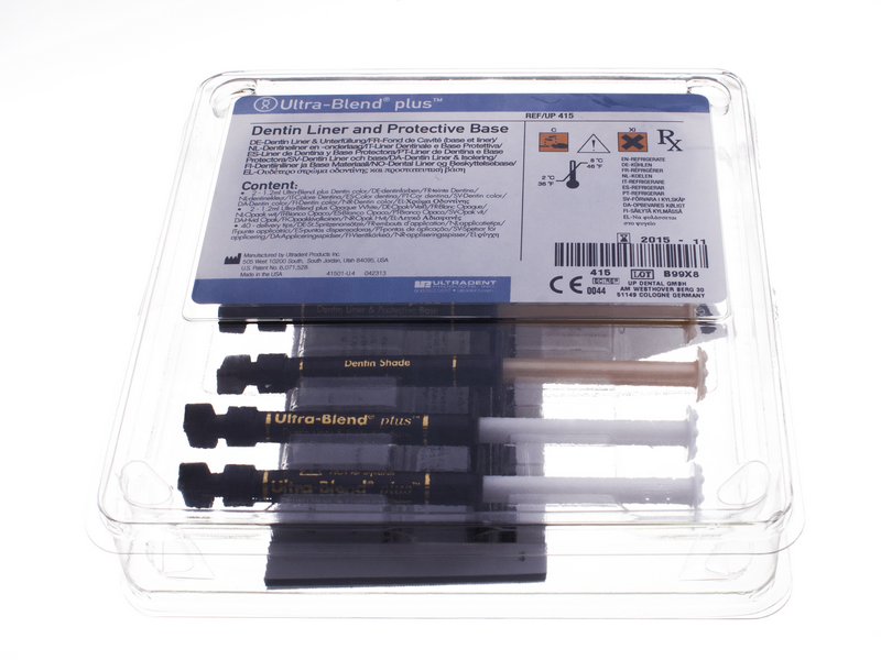 Ultra-Blend Plus Kit UL415 (2 шпр*1,2 г оттенок дентин + 2 шпр*1,2 г белый опак + аксессуары) Ultradent