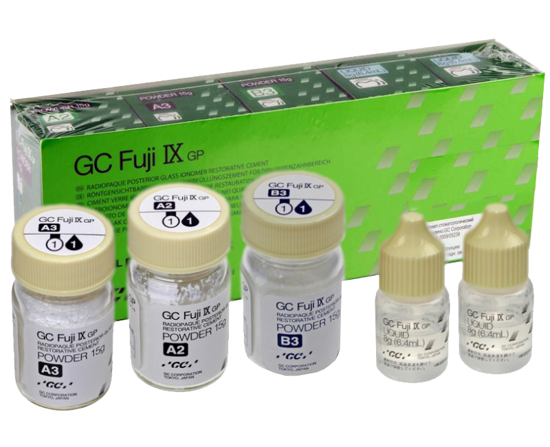 FUJI IX (Фуджи 9) стеклоиономерный цемент, набор (3*15г порошка, 2*6.4 мл жидк)