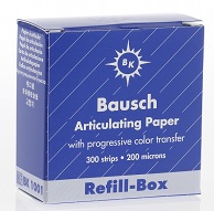 BK1001 Артикуляционная бумага (копирка) 200 мкр синяя (300 шт) Bausch