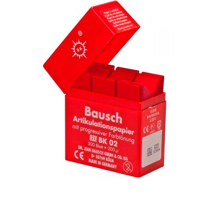 ВК02 Артикуляционная бумага (копирка) 200мкм красная (300 шт) Bausch