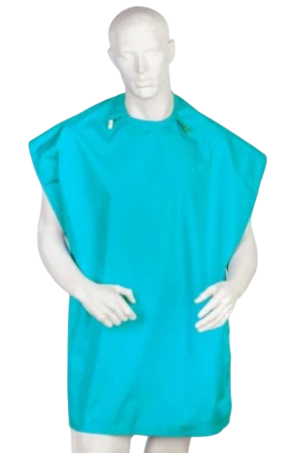 Фартук защитный бирюзовый с зажимами (medium 70*100 см) Clean+Safe