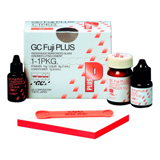 GC Fuji PLUS Фуджи Плюс цвет А3 стеклоиономерный цемент, набор (15г пор+6,4мл жид) GC