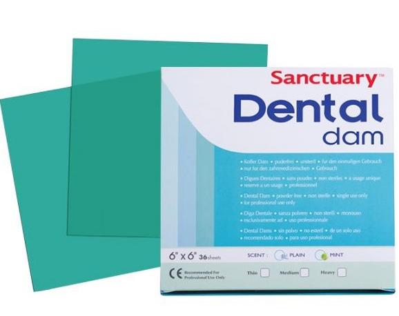 Листы для коффердама Dental Dams зеленые/средние (36шт) Sanctuary