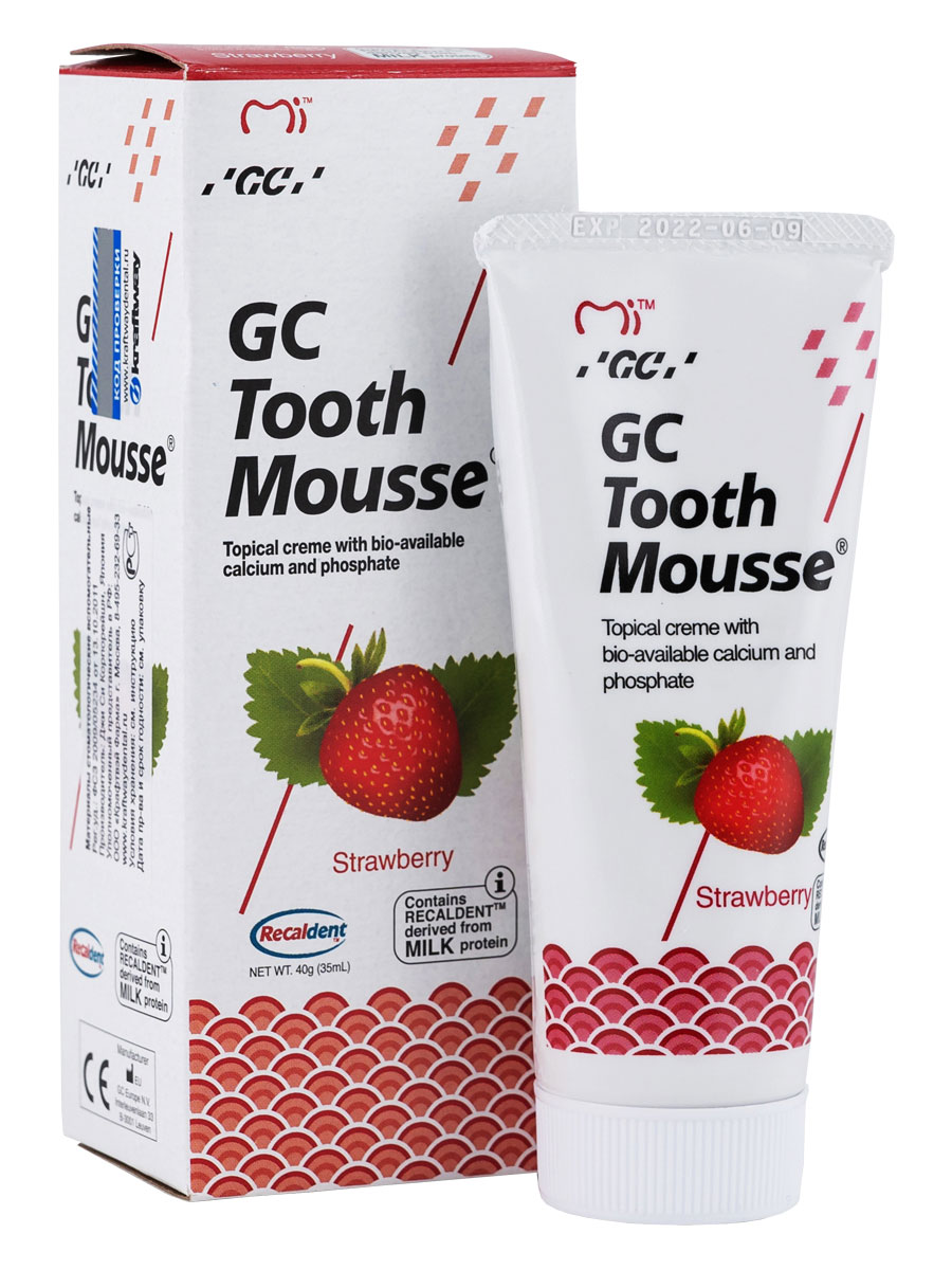 GC Tooth Mousse (клубника) паста для реминерализации и снижения чувствительности зубов