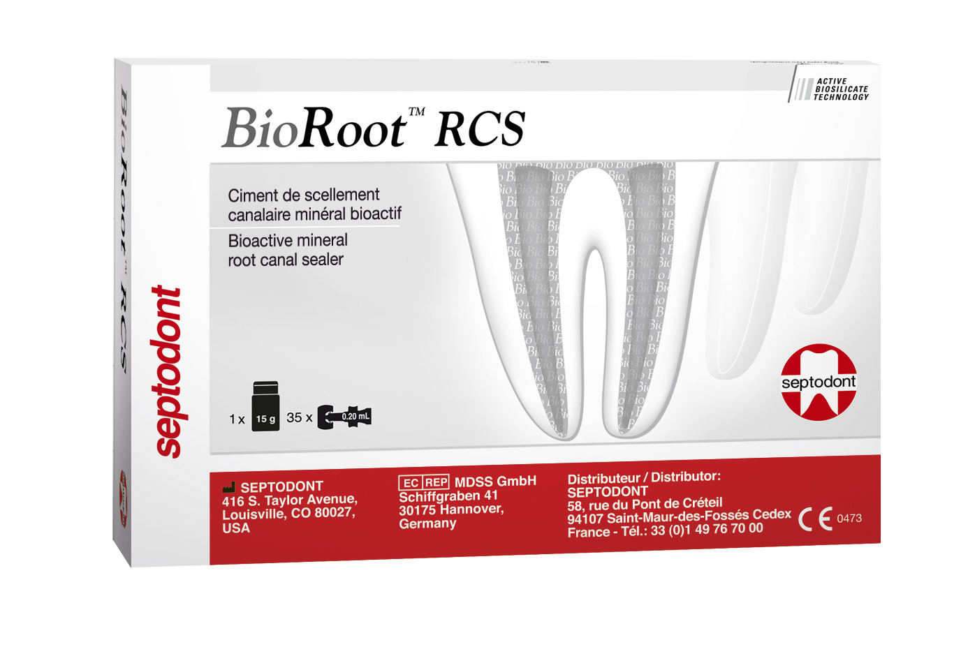 BioRoot RCSМ силер для корневых каналов на неорганической основе   (15г порошка+ 35 капс. жидк.) Septodont