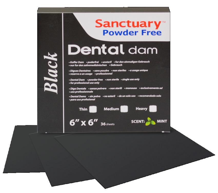 Листы для коффердама Dental Dam, черные/средние (36шт) Sanctuary